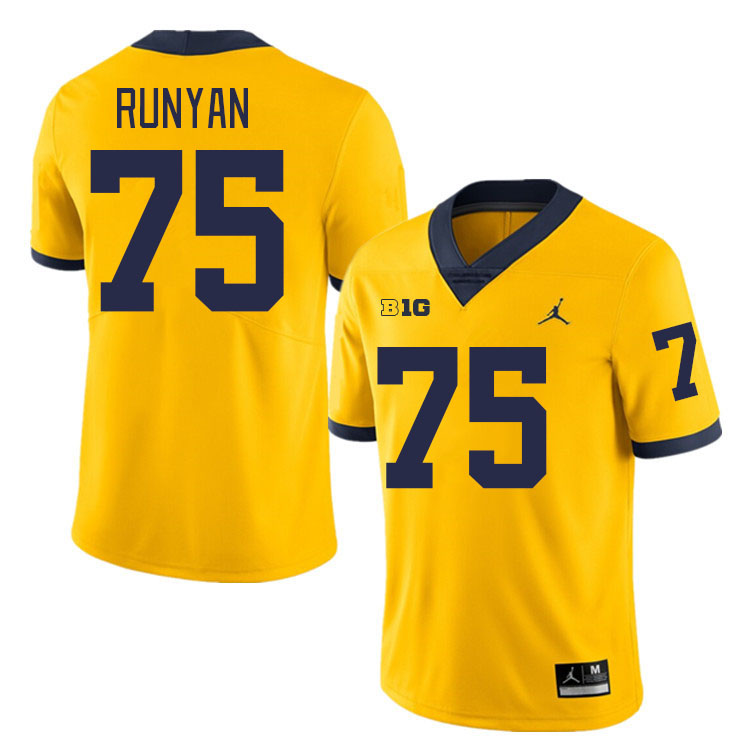 Jon Runyan Michigan Jersey,Michigan Wolverines #75 Jon Runyan Jersey Youth-Maize